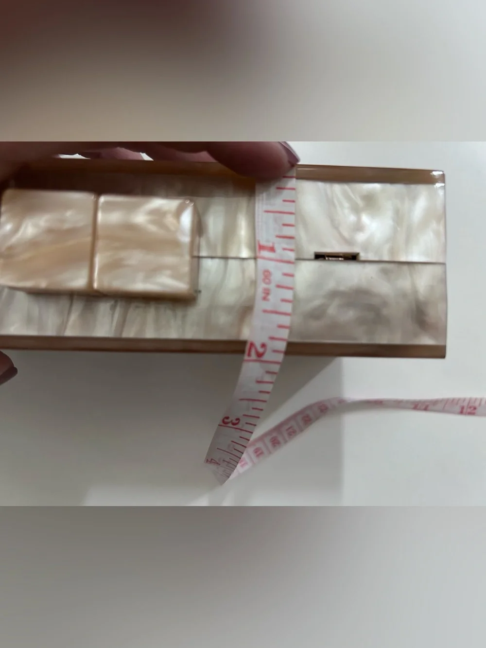 NWOT Neutral Swirl Acrylic Box Clutch